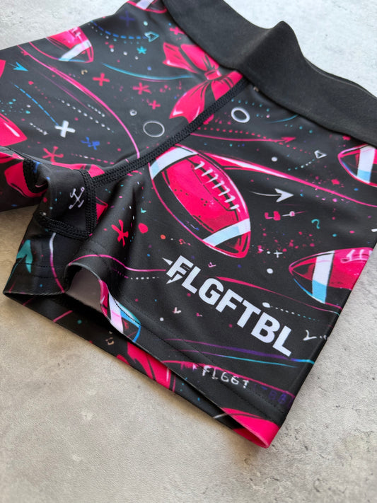 Bows and Football Spandex Shorts | Youth