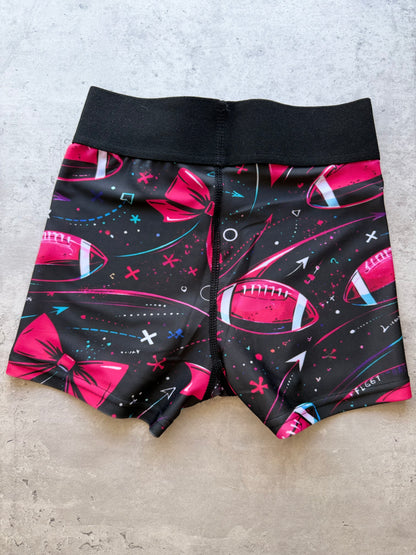 Bows and Football Spandex Shorts | Youth