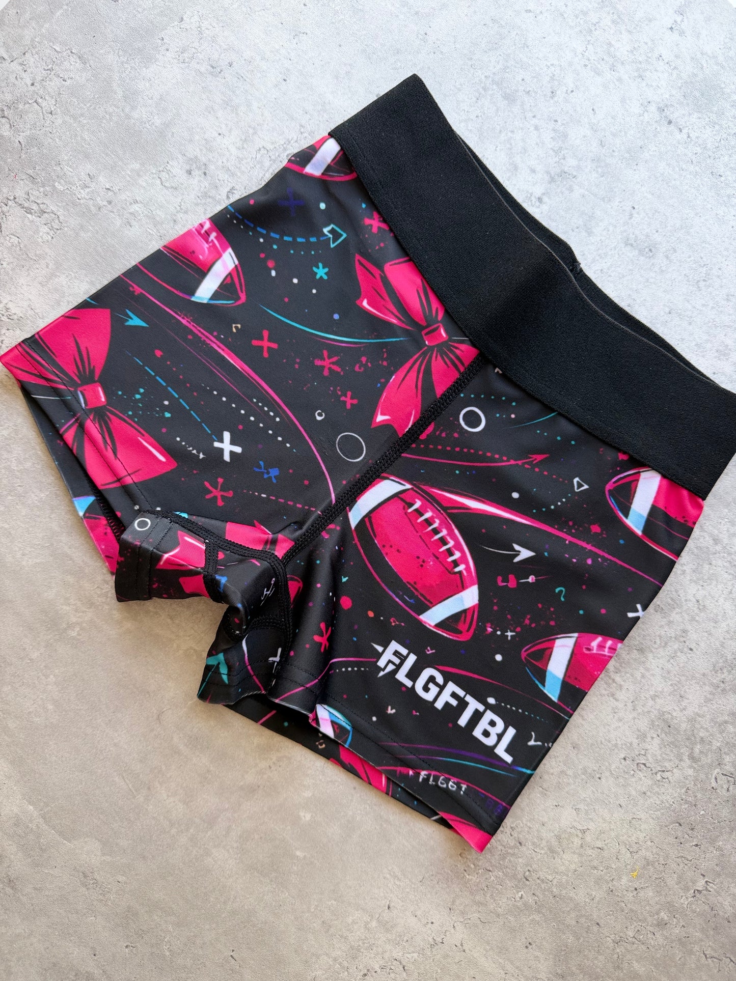 Bows and Football Spandex Shorts | Youth