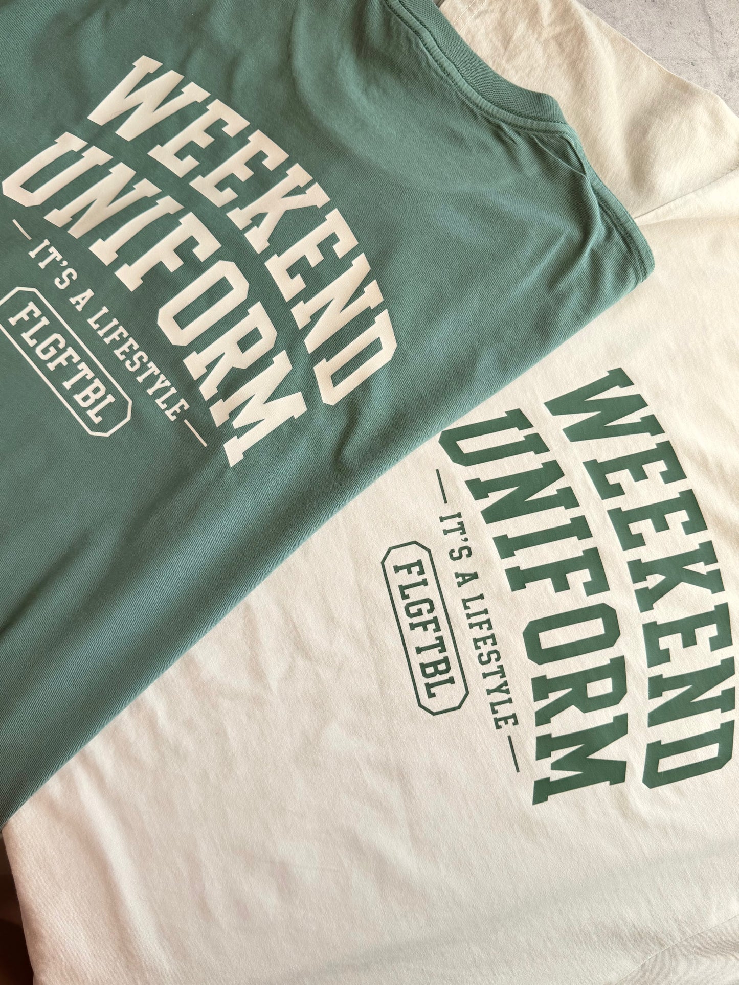 Weekend Uniform Oversized Tee | Cream FLGFTBL